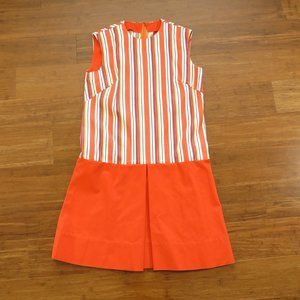 Womens 1970s Mod Mini Dress Orange Blue Approximate Size Medium